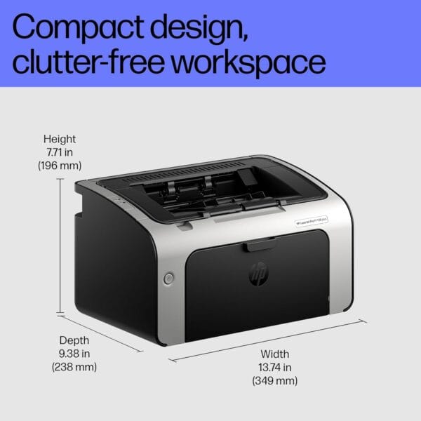 HP Laserjet Pro P1108 Plus Single Function Monochrome Wired Laser Printers, Black - Image 2